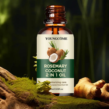 Rosemary Hair Oil with Coconut Oil Reference, 40ml Single, 60ml Single or Three-Piece 60ml Options for Label-Guided Cosmetic Hair and Scalp Care Routines