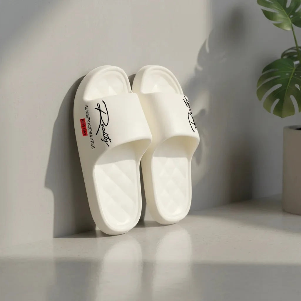 EVA House Slippers in Black or White with Five Size Labels from 36-37 to 44-45 for Women's and Men's Casual Home Footwear Selection