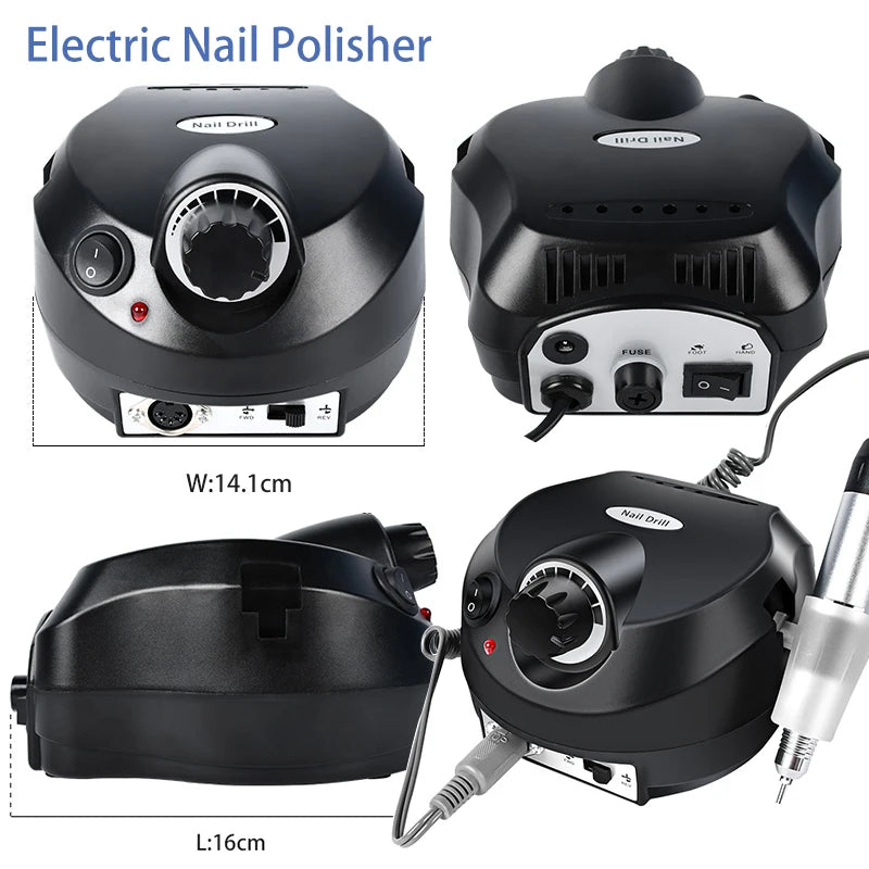 Gel Nail Polish Kit with UV LED Lamp and Electric Nail Drill, 27 Polish Colors and 4 Extension Gel Colors for At-Home Manicure and Nail Art