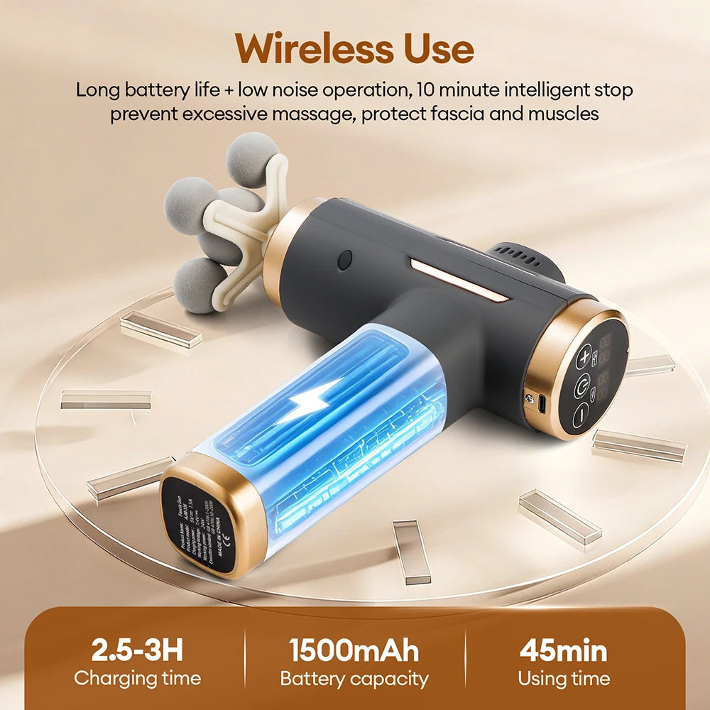 11-Head Massage Gun with 99 Adjustable Settings, USB-C Rechargeable Personal Massager with 1500mAh Battery and 10-Minute Timer for Adult Home Comfort