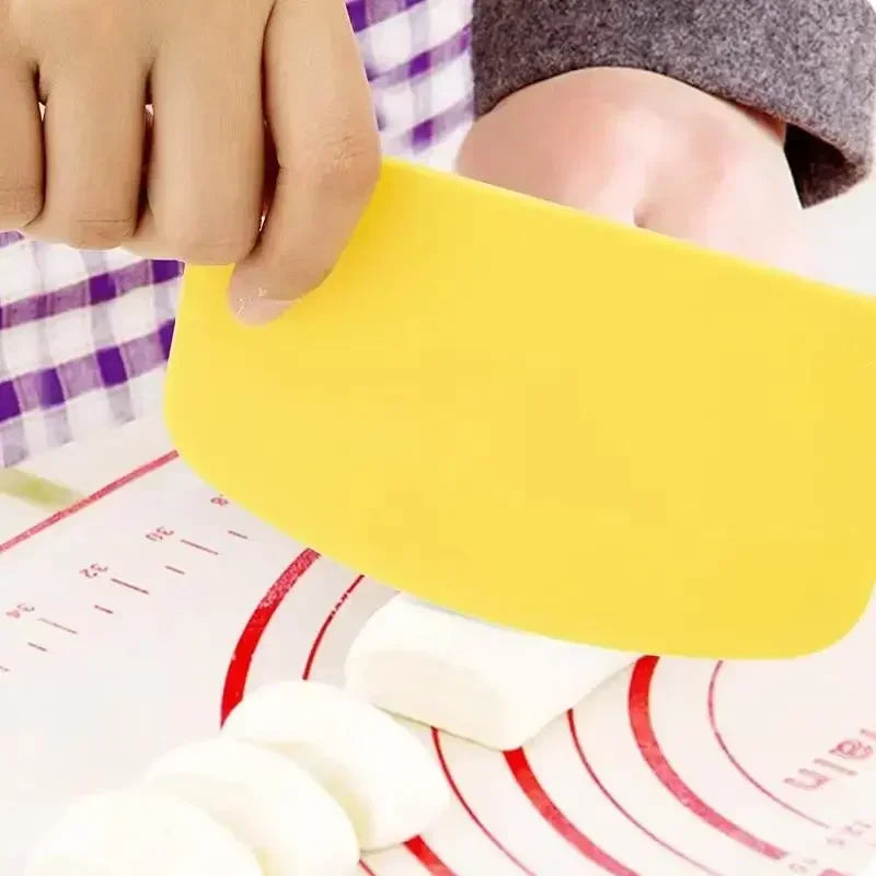 Plastic Dough Scraper in White or Blue, Single Pastry Cutter and Baking Spatula for Bread Dough, Pizza Prep, Cookie Mixtures and Fondant Kitchen Tasks