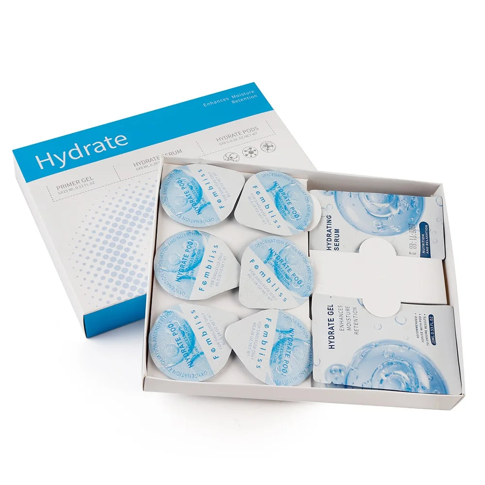 Facial Pod Serum and Gel Kit with Listed Six 8g Pods, Six 8ml Serums and Six 15ml Gels, Seven Type Choices and Separate Bubble Pen Option
