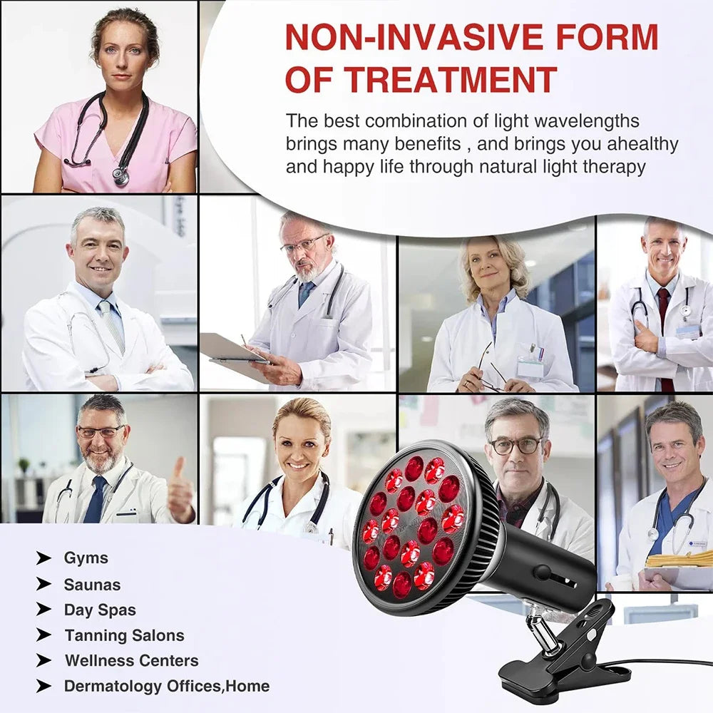 Red Light LED Lamp with A and B Bulb-Only or Black and White Set Options, Listed 660nm and 850nm Wavelengths and Dual-Chip Design for Adult Personal Care Selection