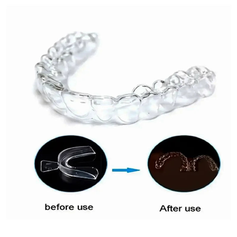 EVA Thermoplastic Dental Trays, Transparent Braces-Style Oral Appliances with Eight A-H Option Labels for Professional Dental Suitability and Fit Review