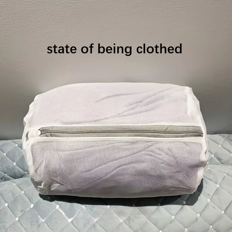 White Mesh Shoe Washing Bag with Zipper Closure for Compatible Washable Sneakers, Running Shoes, Socks and Bras During Everyday Household Laundry Care
