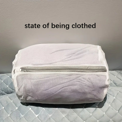 White Mesh Shoe Washing Bag with Zipper Closure for Compatible Washable Sneakers, Running Shoes, Socks and Bras During Everyday Household Laundry Care