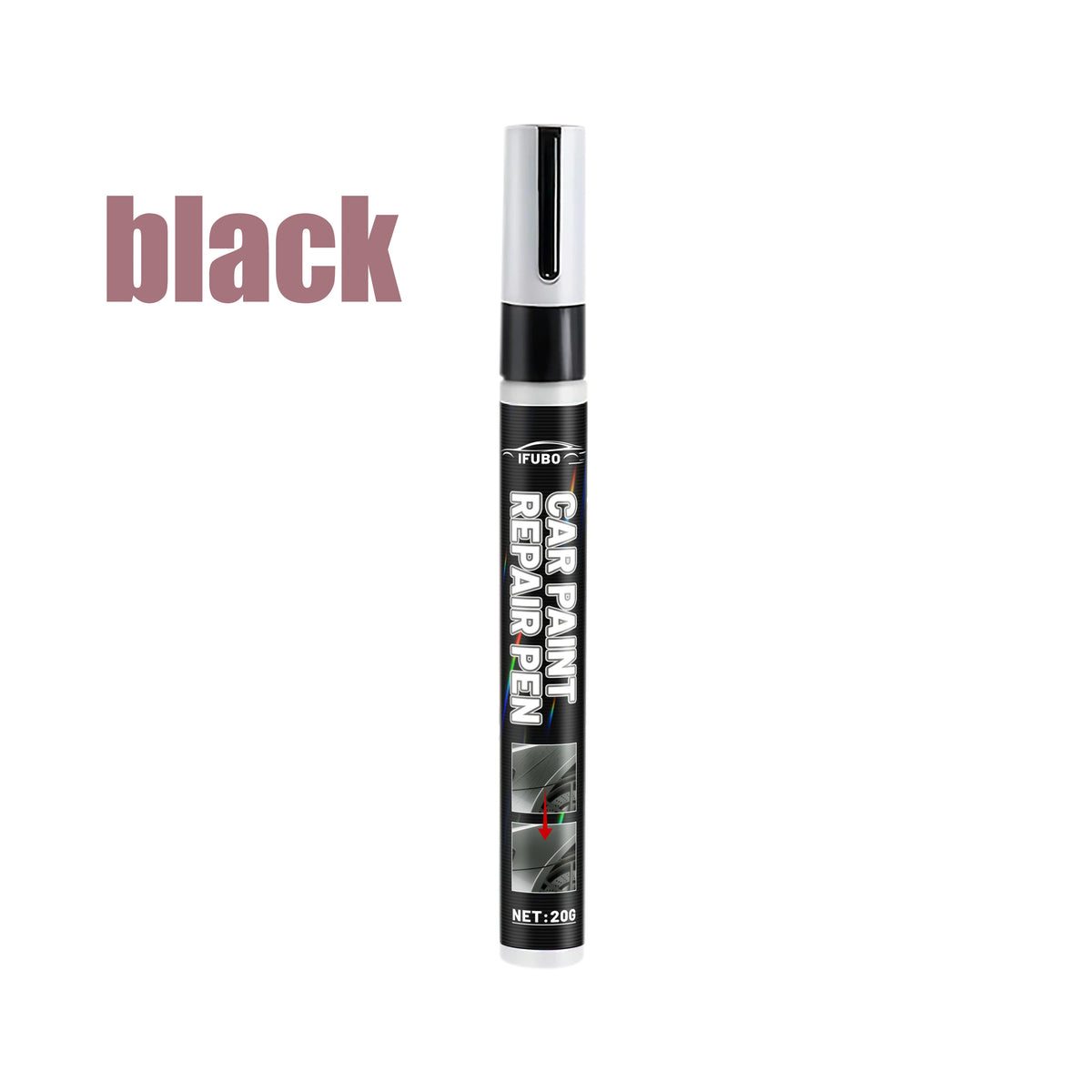 Car Paint Touch Up Pen for Small Cosmetic Paint Marks and Localized Automotive Detailing, WHITE Color Label and 1pc or 2pcs Quantity Selections