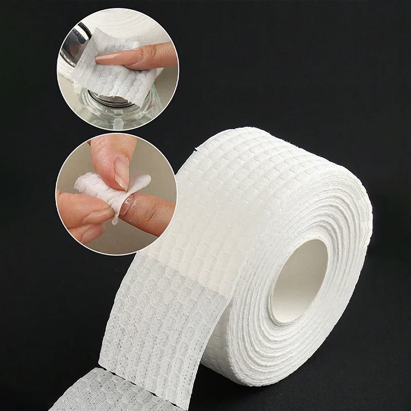 Nail Wipes Roll with 1000 Tear-Off Nonwoven Pads, Approximately 1.97 x 1.97-Inch Squares for Compatible Gel Cleansing, Polish Cleanup and Manicure Prep