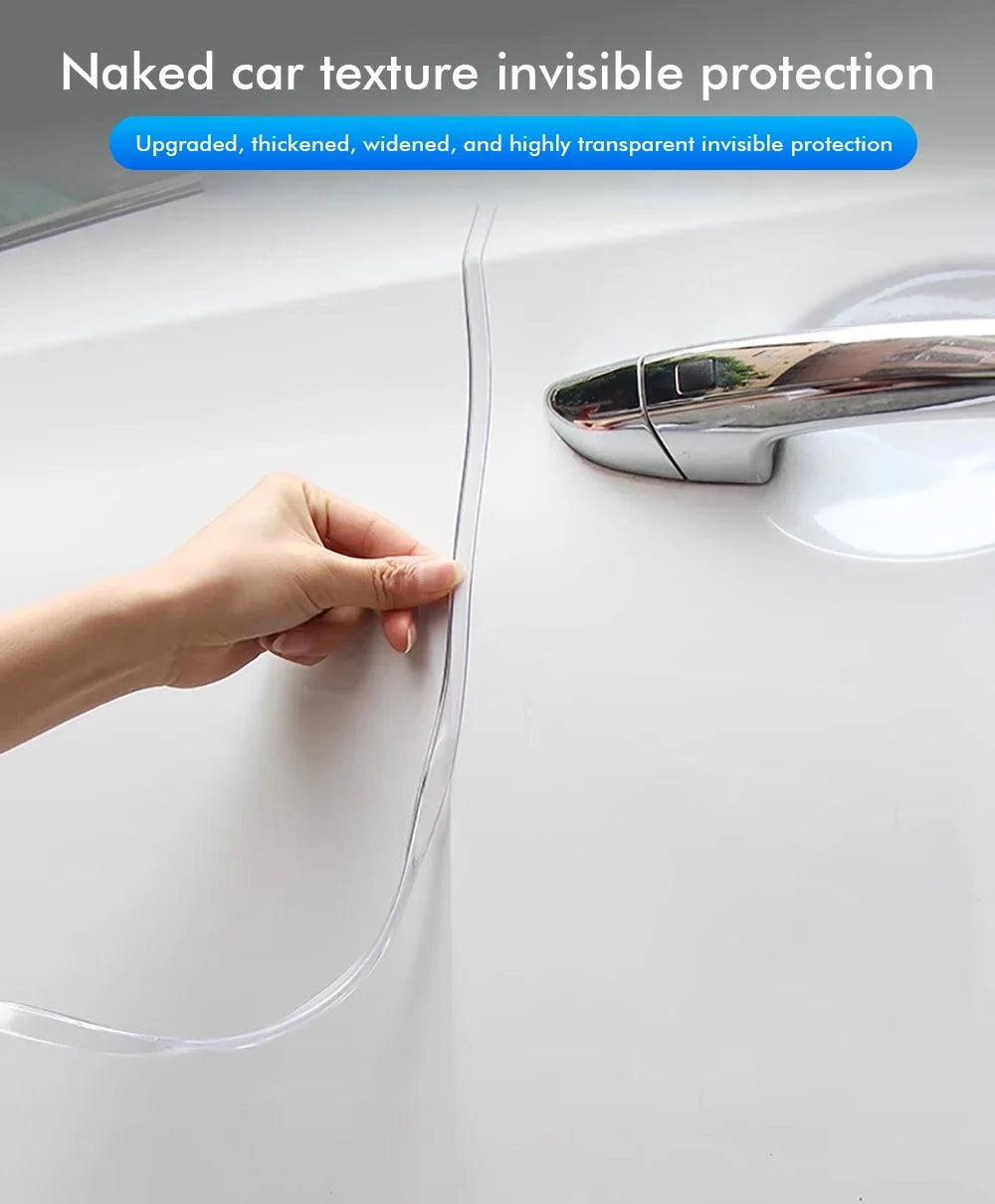 Transparent Car Door Edge Strip with Listed 5-Meter Length and PVC Material, Adhesive Vehicle Trim for Compatible Door Edges and Exterior Styling
