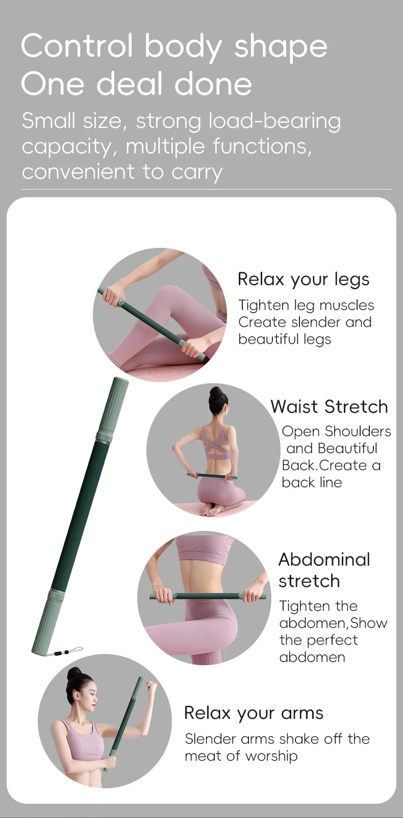 Massage Rod Roller Stick with Compact Design Reference for Adult Leg, Arm and Shoulder Massage Routines, Fifteen Color-Labeled Personal Care Options