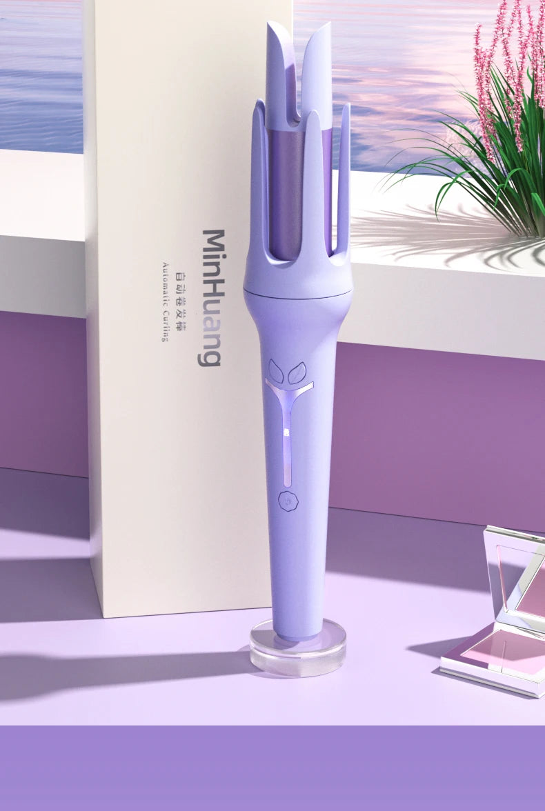 Bidirectional Automatic Curling Iron Model 391, Listed 32mm Ceramic Hair Curler with Three Described Heat Settings and 30-Minute Auto Shut-Off in Pink or Purple