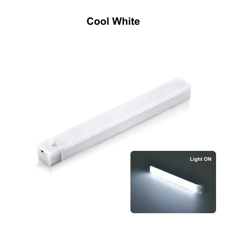 USB Rechargeable Motion Sensor Light Bar with Magnetic Mounting, Cordless LED Cabinet Lamp in 10, 20, 30 or 50cm Lengths with White Lighting Options