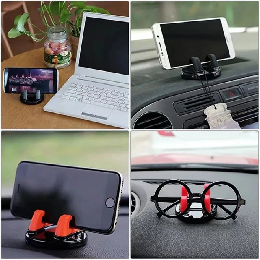 Car Phone Navigation Holder, 360° Rotating Mobile Phone Bracket with Listed Non-Slip Design, Black or Red Options for Compatible Vehicle Phone Positioning