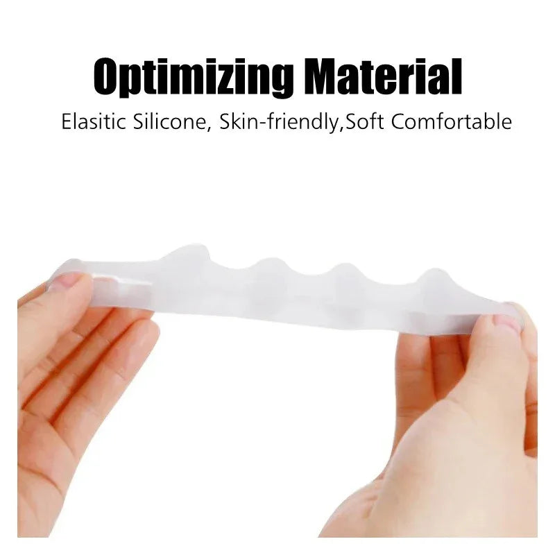Gel Toe Separator Pair in White for Adults, Two-Piece Soft Silicone Foot Care Accessory with Washable Design and Listed 7.3 x 2.8 x 1.3cm Dimensions
