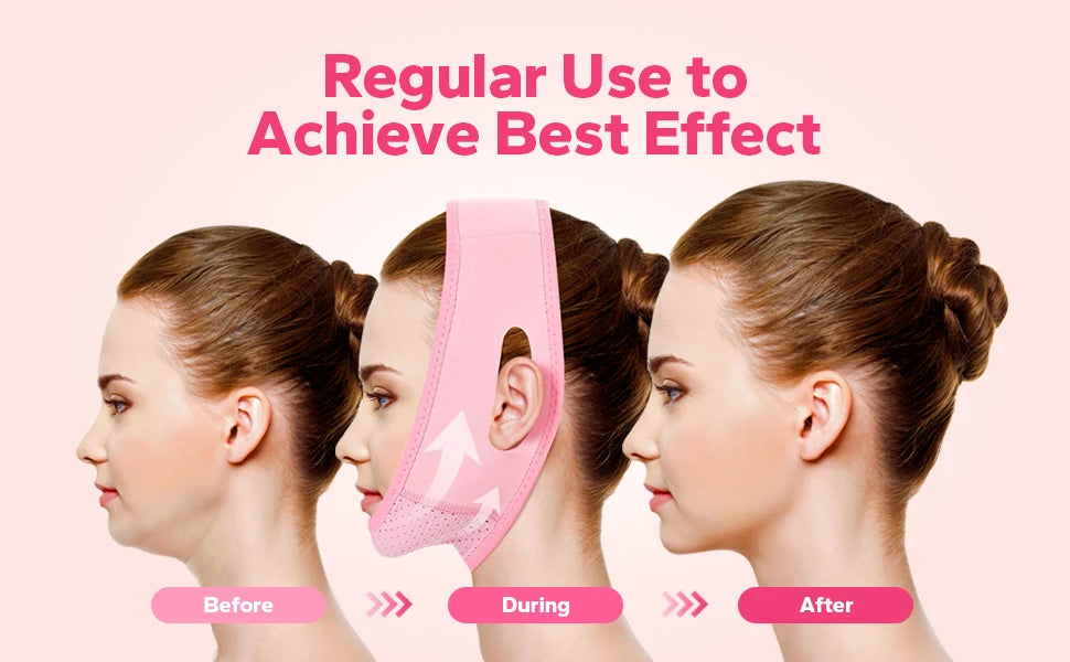 V-Shaped Chin Strap with Reusable Face Band Design, LKK03 Beauty Accessory for Adult Personal Care with Material and Fit Details to Check Before Use
