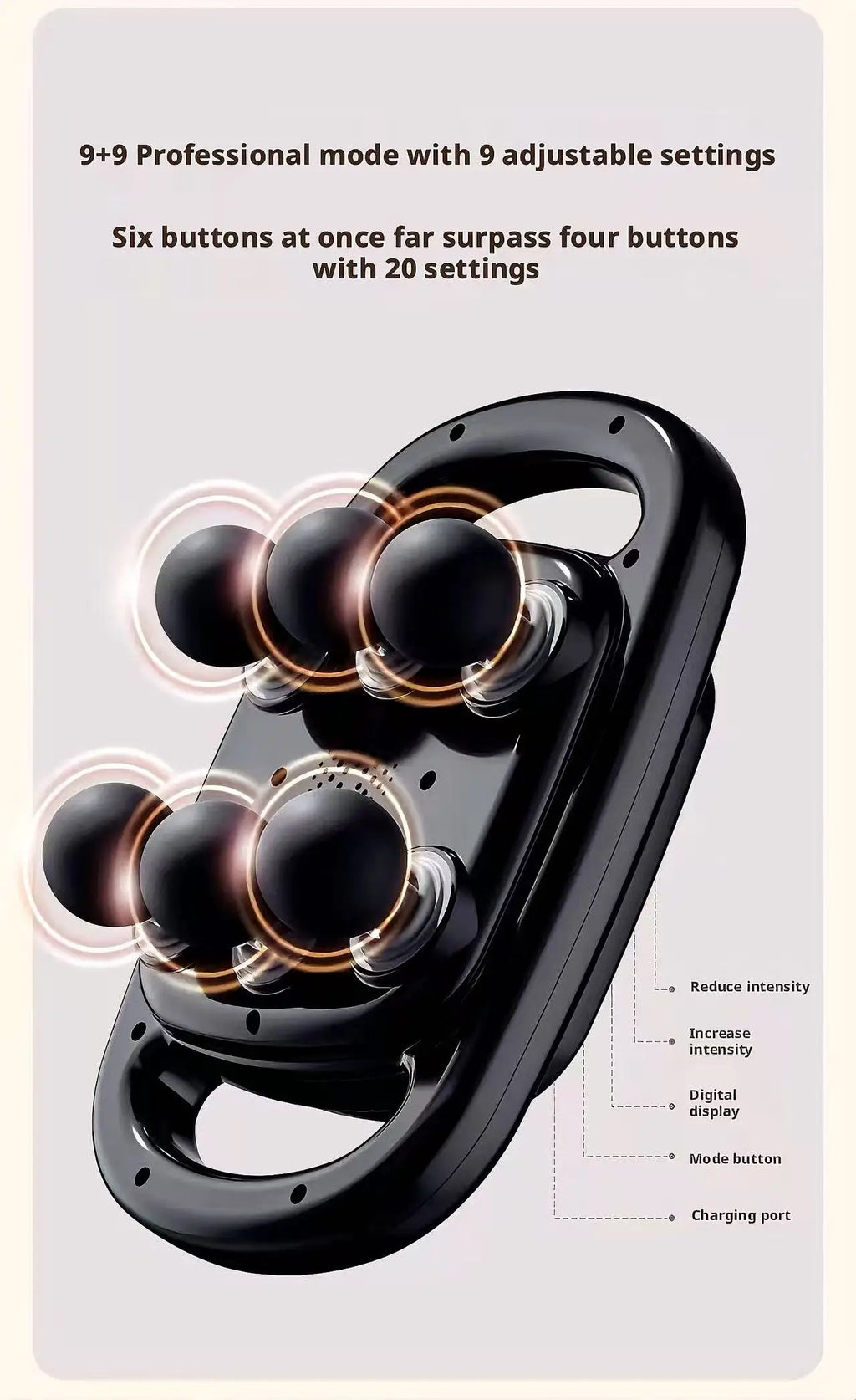 Six-Head Oscillating Massage Gun in Black, Portable Personal-Care Muscle Massager for Manufacturer-Approved At-Home Relaxation and Adult Gift Ideas