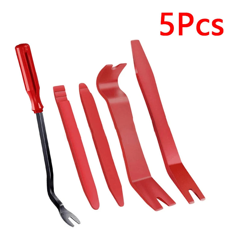 Car Panel Removal Tool Kit with 5, 11 or 41-Piece Options in Red or Blue, Manual Tools for Audio Surrounds, Door Panels, Moldings and Dashboard Trim