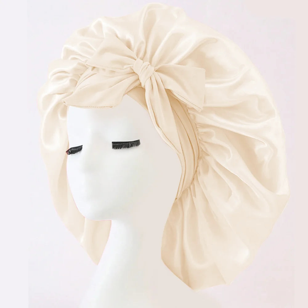Adjustable Satin Bonnet for Sleeping with Tie Band, Unisex Hair Wrap for Women and Men in 16 Colors for Nighttime Hair Care Routines