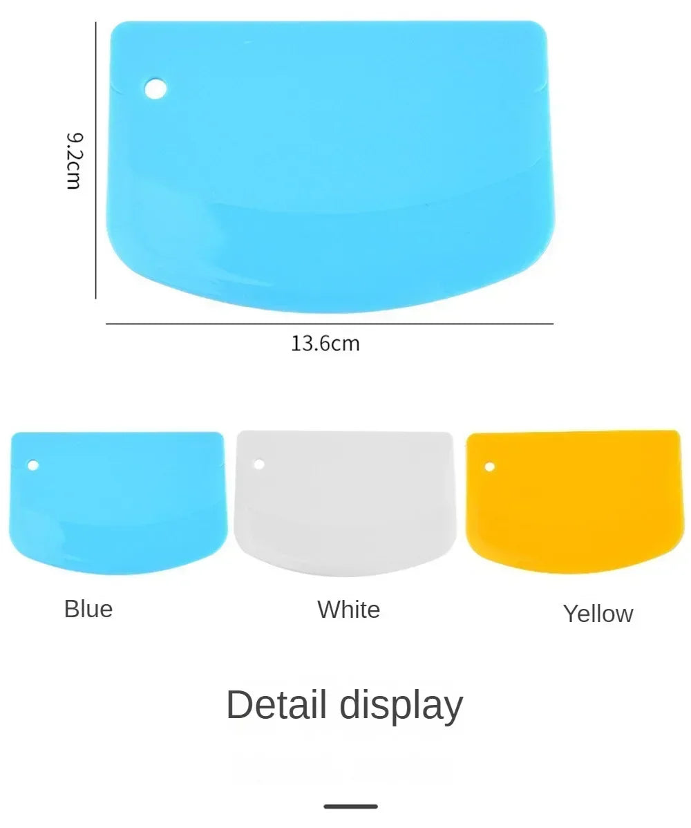 Plastic Dough Scraper in White or Blue, Single Pastry Cutter and Baking Spatula for Bread Dough, Pizza Prep, Cookie Mixtures and Fondant Kitchen Tasks