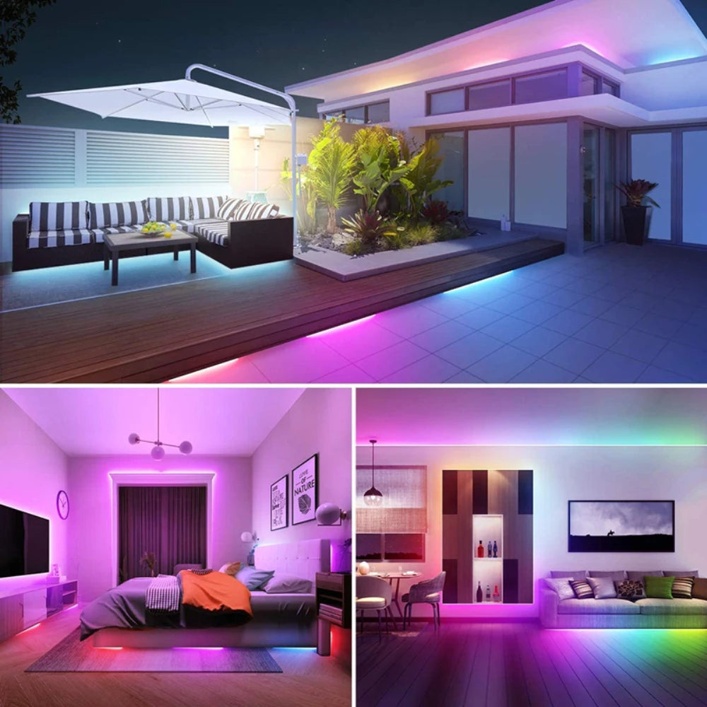 44-Key Remote RGB LED Strip, USB and App-Control Lighting with Six Length Options from 1m to 30m for Indoor Bedroom Accents and Gaming Room Decor