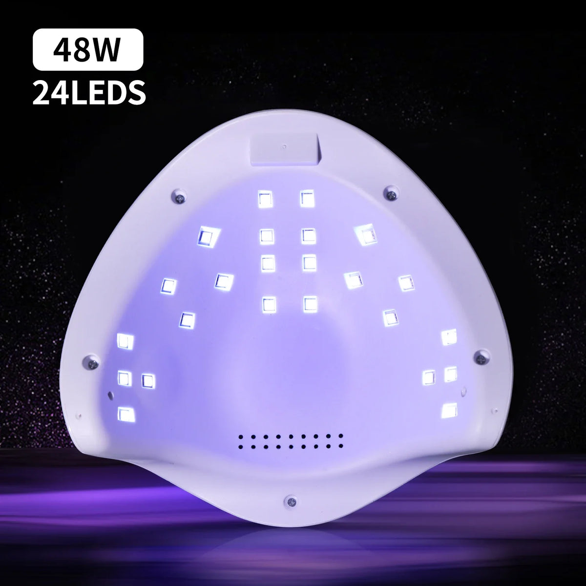 48W UV LED Nail Lamp for Gel Manicures and Pedicures, 24 Listed LED Beads with Pink or White Color Choices and USB, EU or US Power Options