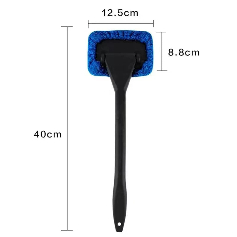 Car Windshield Cleaning Wand with Removable Microfiber Bonnet and Long Handle, Blue, Light Blue or Green Options for Interior Auto Glass and Window Care
