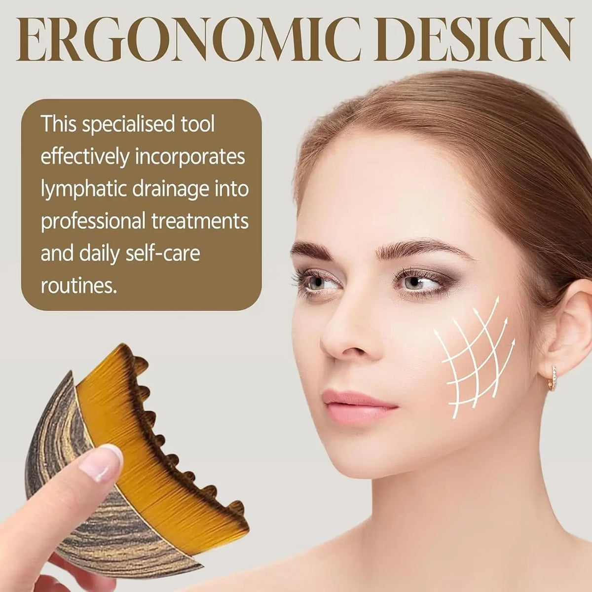 Facial Massage Brush with Contoured Design and Listed Soft Bristles, One or Two-Piece Options for Face, Chin and Jawline Personal Skincare Accessories
