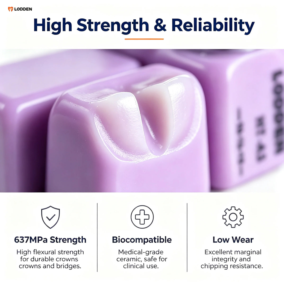 C14 Lithium Disilicate Glass Ceramic Blocks for Dental Lab CAD CAM Workflows, Listed Five-Piece Box with HT, LT, MT and MO Shade Code Options for Professional Review