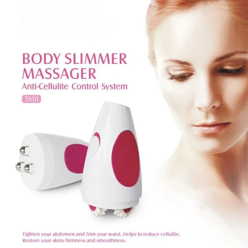 Electric Roller Body Massager in White with 3D Kneading Wheel Design, ABS and Silicone Construction for Adult At-Home Personal Care Routines
