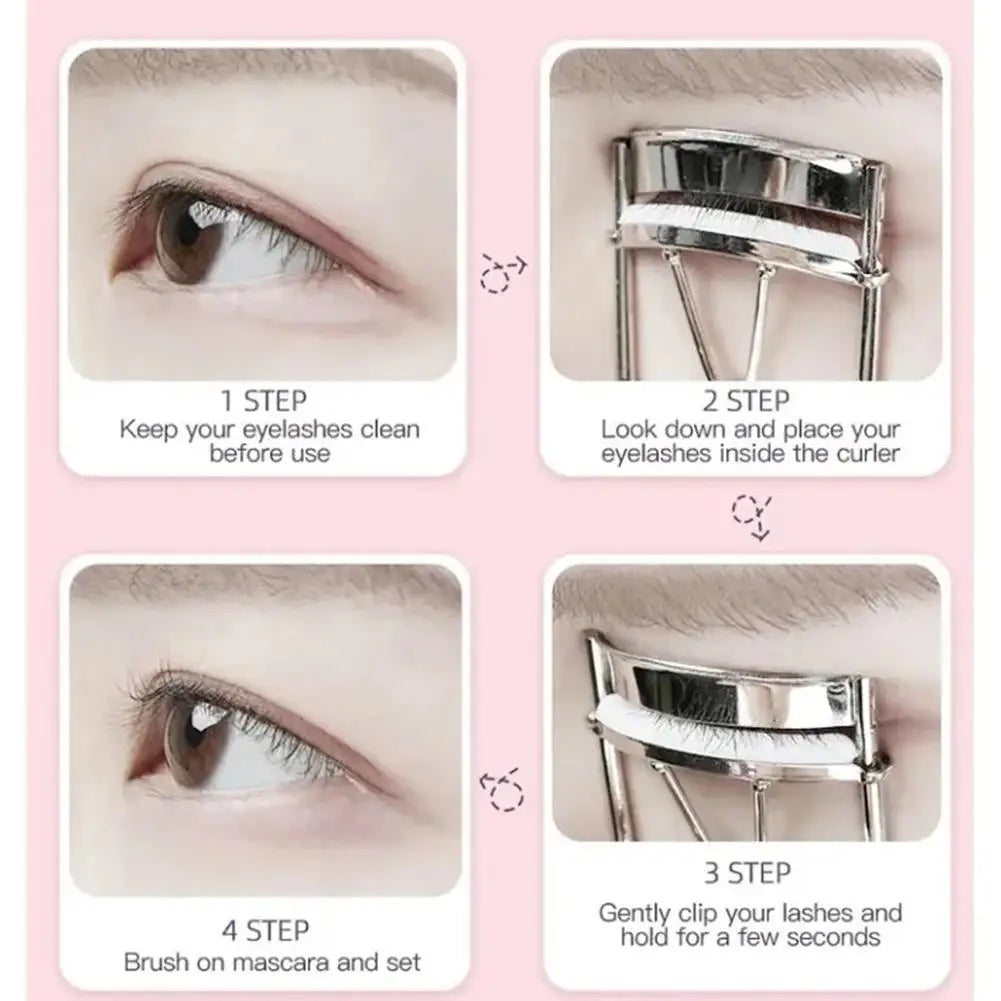 Pink Eyelash Curler with Comb, Curved-Frame Manual Lash Styling Tool in Listed 11 x 3.5cm Size for Adult Everyday Makeup and Personal Beauty Kits
