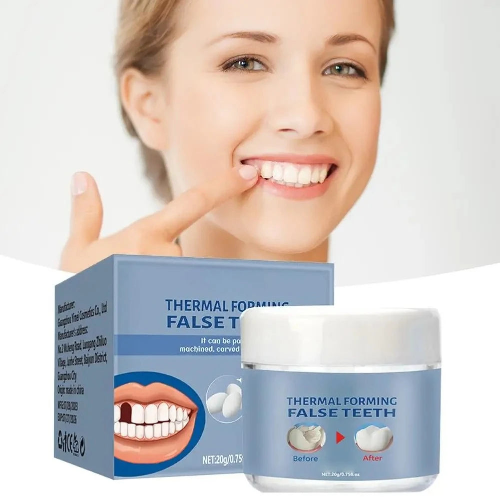 Moldable Tooth Beads and Granules with Listed 20g Packaging, Q6N2 Thermal-Fit Wording and Single or Promotional Quantity Options for Dental Review