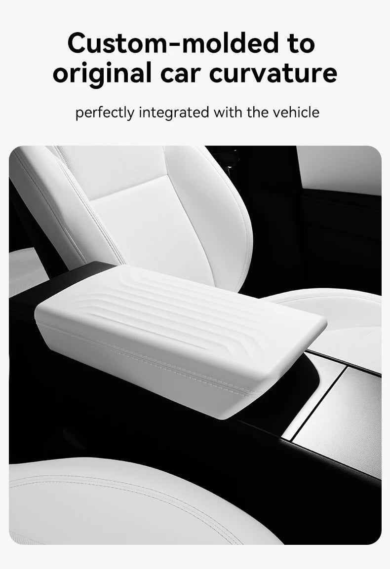 Armrest Cover for Tesla Interior Styling with TPE White, TPE Black and TPU Black Options, Model Y Juniper, YL and Model 3 Highland Labels and Bundle Choices