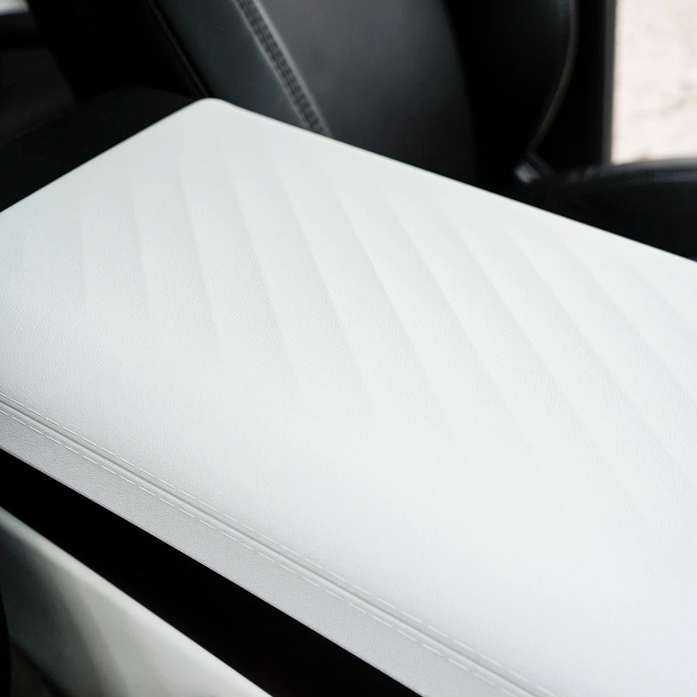 TPE Center Console Armrest Cover by TEKSY for Listed Tesla Model 3 Highland 2024–2026 and Model Y Juniper 2025–2026, Black, White and NEW Version Options