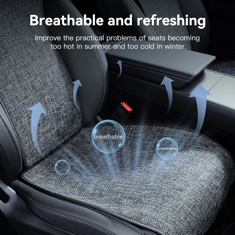 Car Seat Cushion Pads Listed for 2026 Tesla Model YL Six-Seat Layout, YZ Mesh Composite Fabric with Linen and Ice Silk References, Row-Specific Pack Options