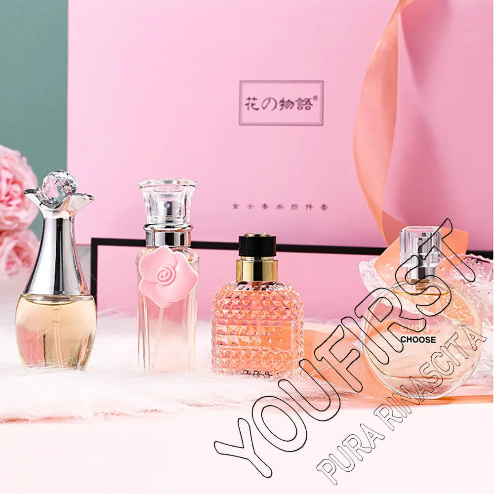 Women's Floral Perfume Gift Set, Fragrance Spray with Four-Piece Gift Box Wording and 100ml Option Label for Daily Scent Routines and Personal Gifting