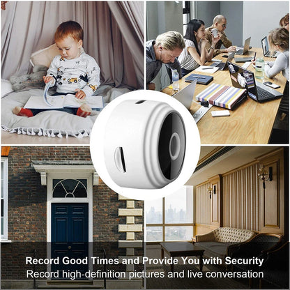 Mini WiFi Monitoring Camera in White or Black for Everyday Home Observation and Pet Check-Ins, Wireless Video Camera with Listed Recording Function