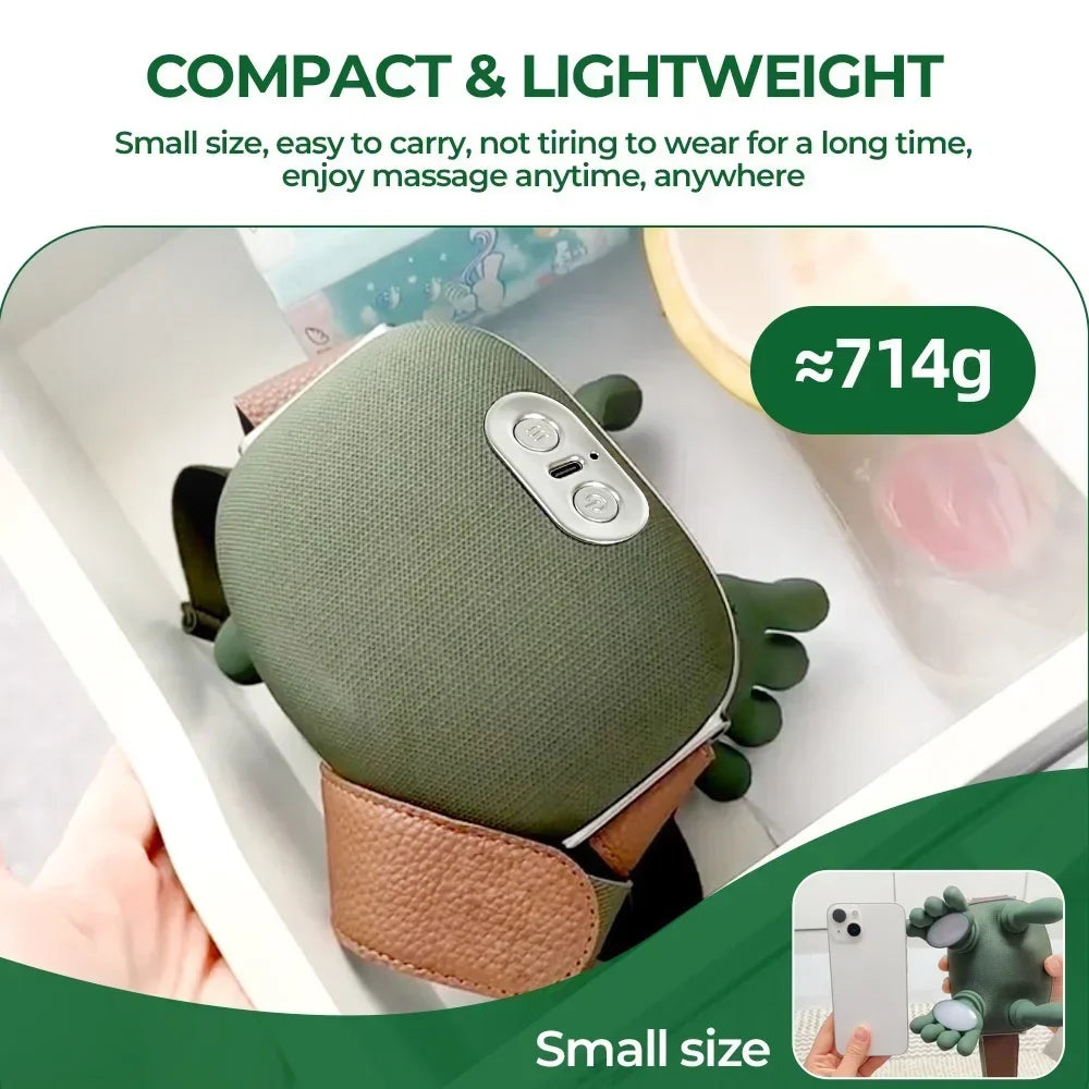 Kneading Neck and Shoulder Massager in Green with USB Type-C Option, Wireless Massage Shawl and Brushless Motor References for Adult Comfort Routines
