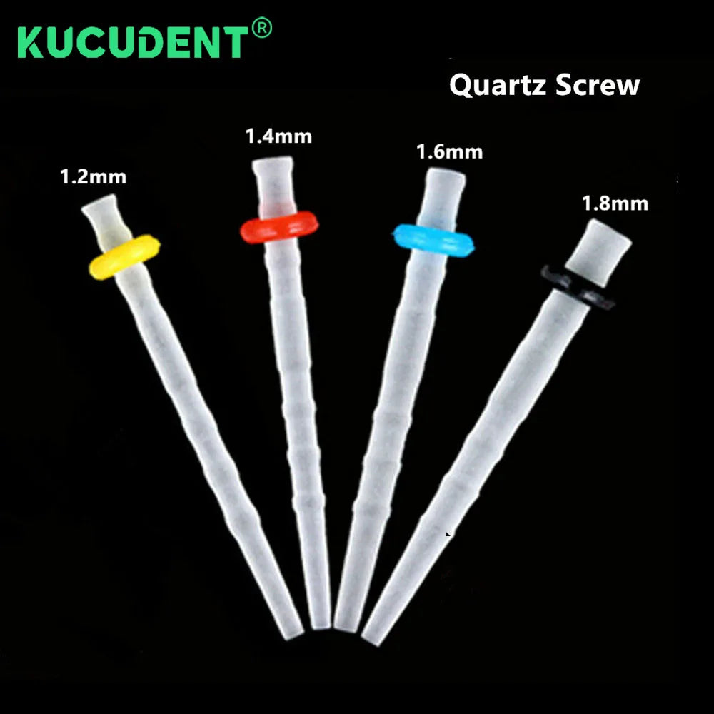 Dental Fiber Post Assortment, 200 Pieces per Box with Glass Straight and Quartz Screw Styles in Listed 1.2, 1.4, 1.6 and 1.8mm Sizes for Professional Selection
