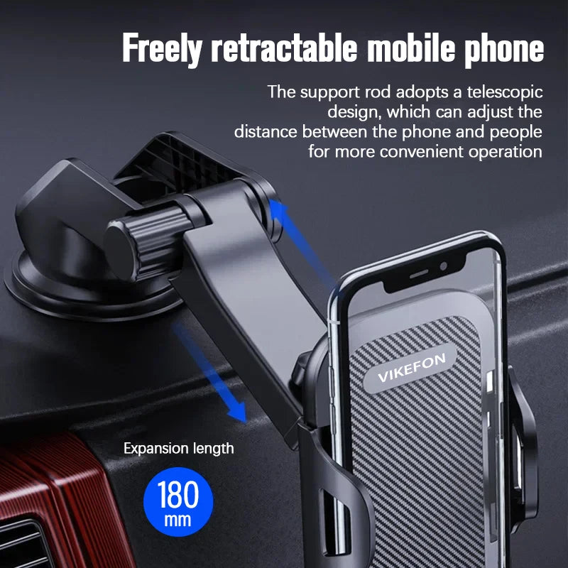 Suction Cup Car Phone Mount for Compatible Dashboard or Windshield Placement, Adjustable Smartphone Holder with Separate Air Vent Style Option