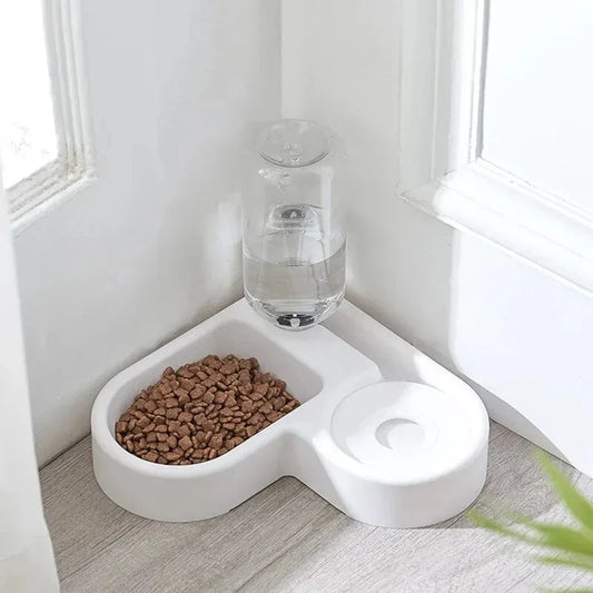 Pet Food and Water Bowl for Cats and Dogs, Multifunctional PP Feeding Station in Size M with Listed 22 x 22 x 16 cm Dimensions for Everyday Home Use