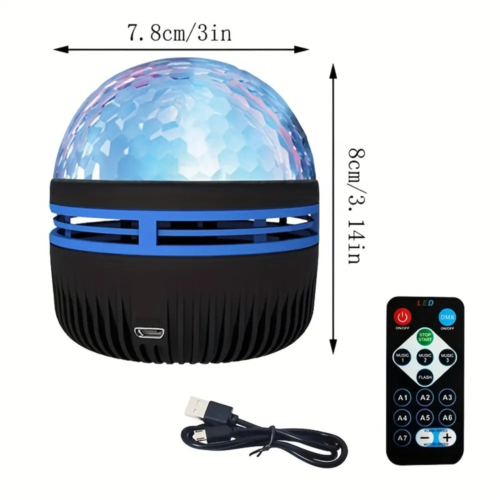 RGB Projection Night Light with Remote Control, USB 5V LED Lamp with Removable Shade in Aurora or Water Ripple Options for Bedroom, Game Room and Party Decor