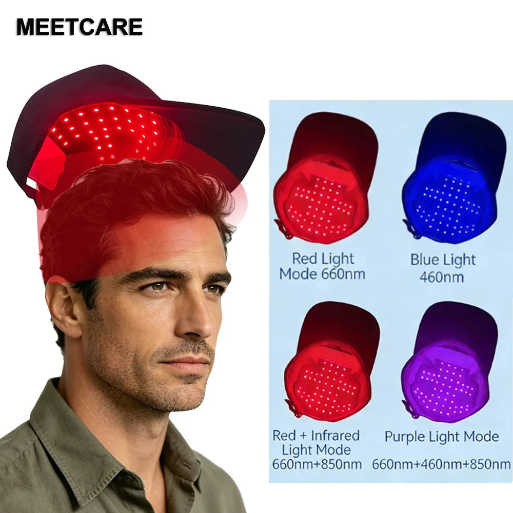 56-LED Scalp Light Cap with Four Listed Red, Blue and Near-Infrared Modes, 20-Minute Auto Shut-Off and Separate Light Pad Options for Adult Personal Care