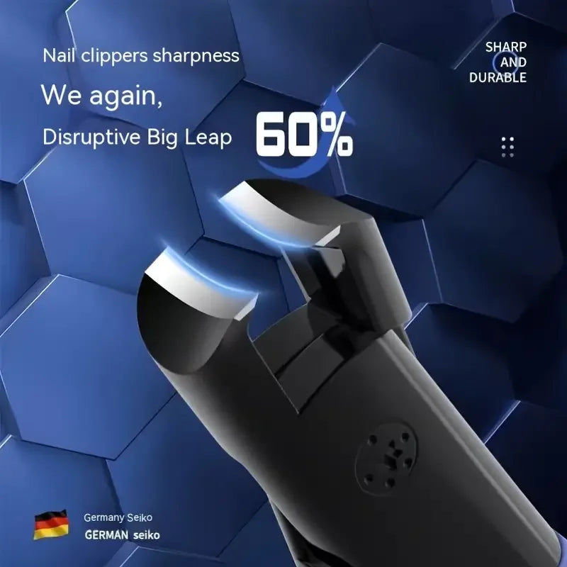 Toenail Clipper with Spring-Assisted Action and Curved Blade, Stainless Steel Reference with Black and Blue Options for Adult Home Pedicure Grooming