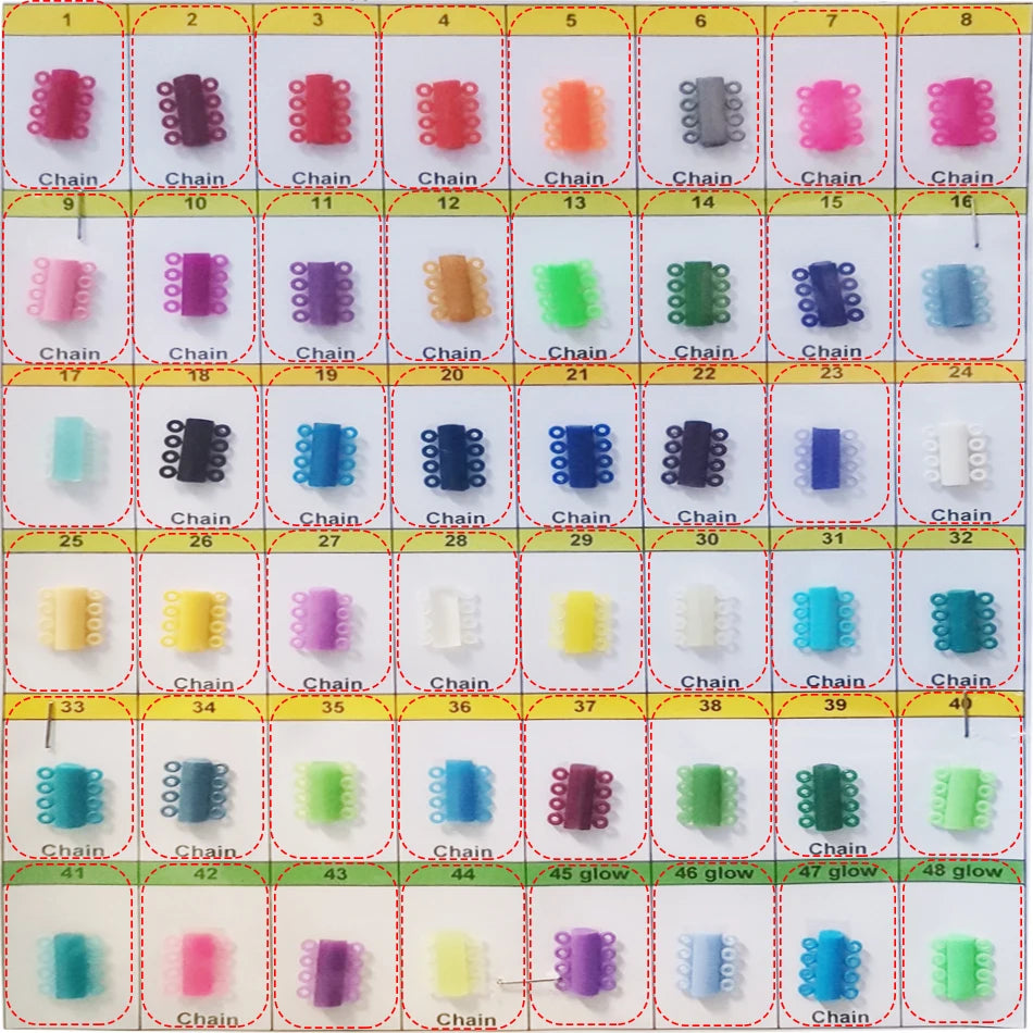 Orthodontic Ligature Ties 1040-Piece Bag, Urethane Elastic O-Rings on 40 Sticks with Numbered Color Options for Professional Braces Care