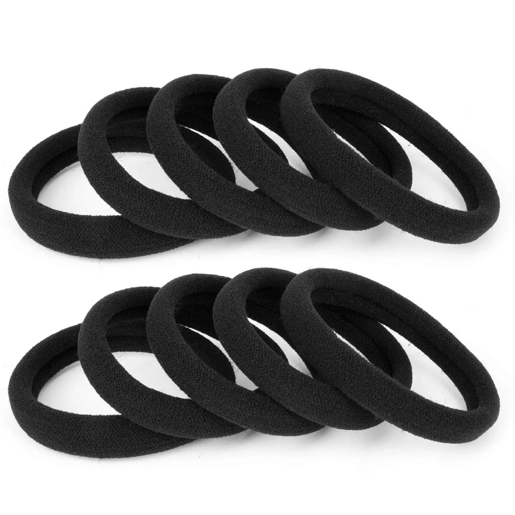 Kids Elastic Hair Ties in 20, 50 or 100-Piece Packs, Black, Coffee or White Hair Bands for Girls' Ponytails, Braids and Everyday School Hairstyles