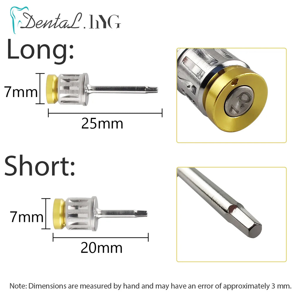 Implant Prosthodontic Driver Set with Adjustable Dental Torque Wrench, Listed 10-70 Ncm Range, Eight Short and Eight Long Drivers for Professional Review