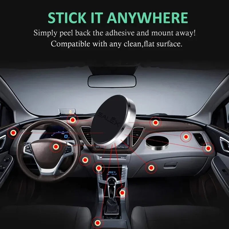 Magnetic Car Phone Holder with Fixed or 360-Degree Rotating Model Options, Dashboard and Wall Mounting References in Black, Silver, Gold and Rose Gold