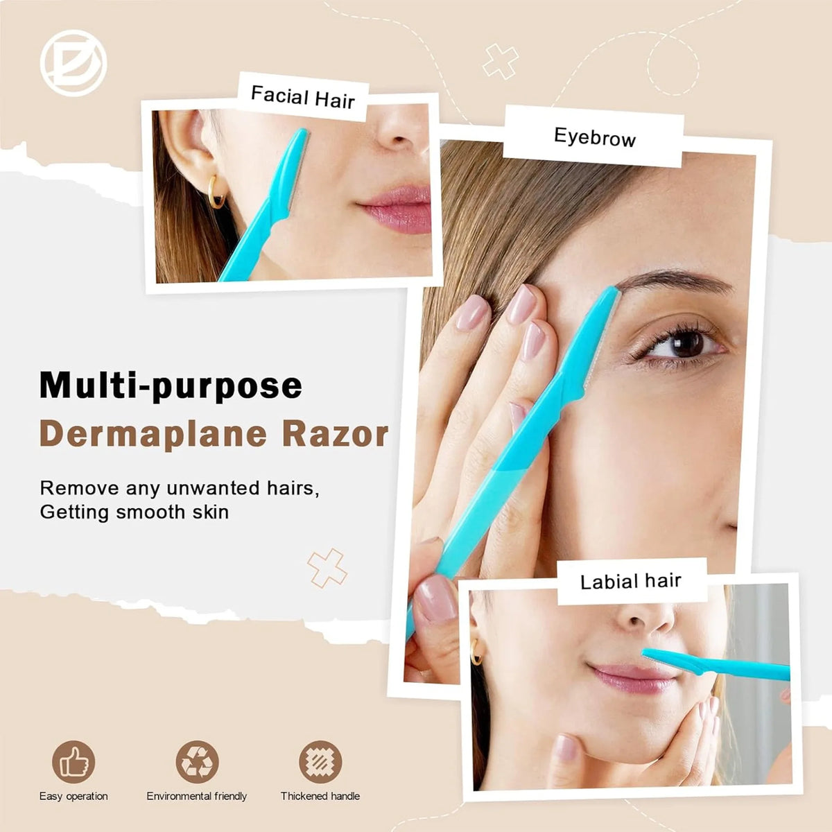 Eyebrow and Face Razors, Black or Multicolor 5, 10, 30 and 40-Piece Grooming Packs with Protective Cover Reference for Adult Women and Men