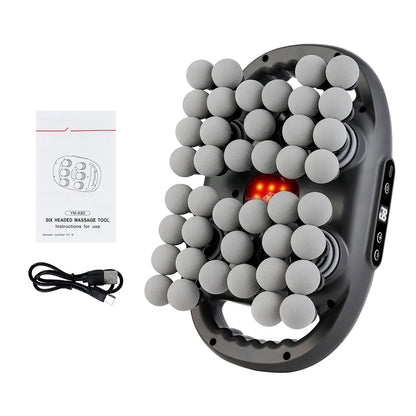 42-Head Body Massage Gun with Nine Modes and Nine Intensity Levels, Listed 2000mAh Battery, Type-C Charging and 10-Minute Timer in White or Black