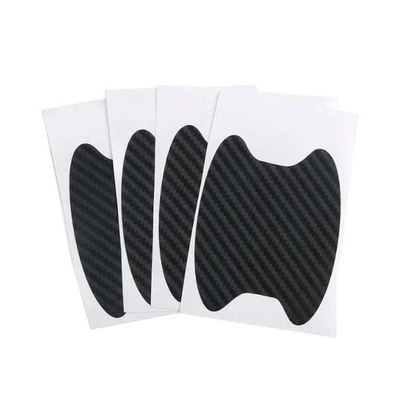 Car Door Handle Protection Stickers in Nine Colors, Four-Piece Adhesive Exterior Cover Set with Listed 8.5 x 6.8cm Size for Handle-Area Styling